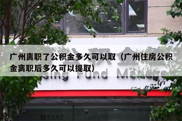 深圳离职了公积金多久可以取（深圳住房公积金离职后多久可以提取）